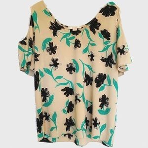 ✨c&e Cold Shoulder Floral Blouse